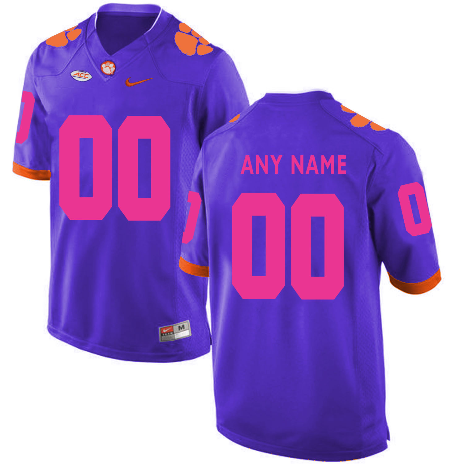 Clemson Tigers Purple 2018 Breast Cancer Awareness Men's Customized College Football Jersey
